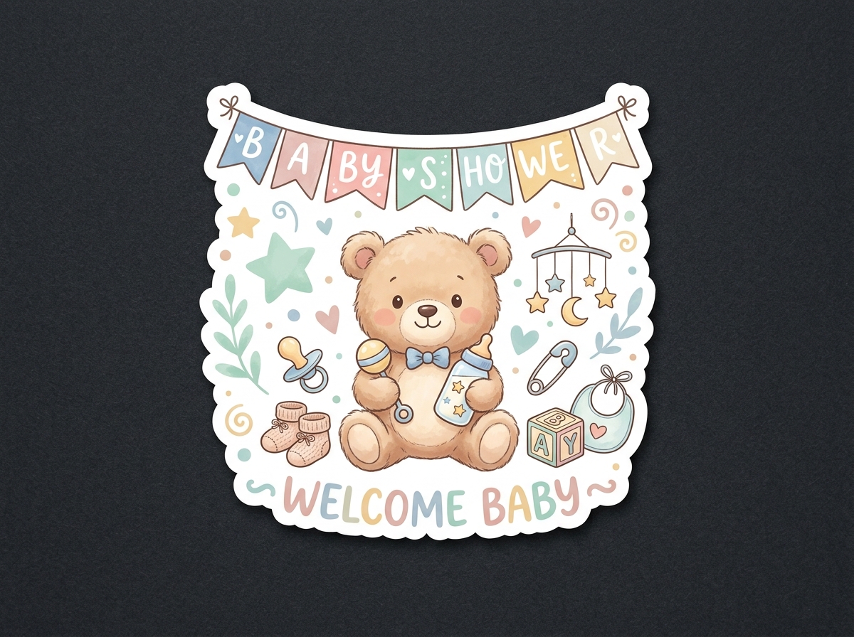 Babyparty-Aufkleber