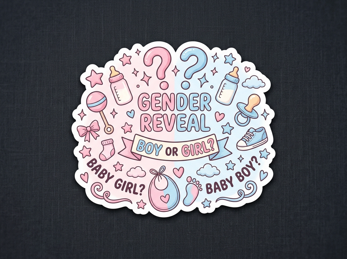 Gender Reveal Sticker